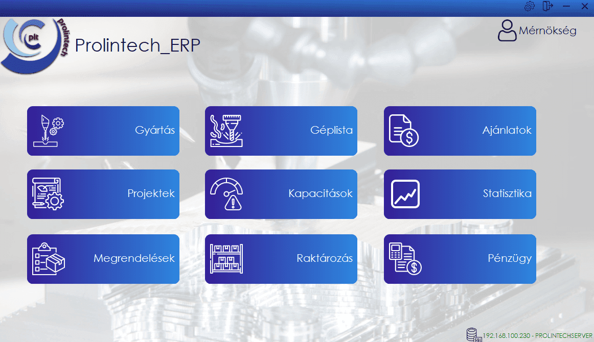 ERP rendszer